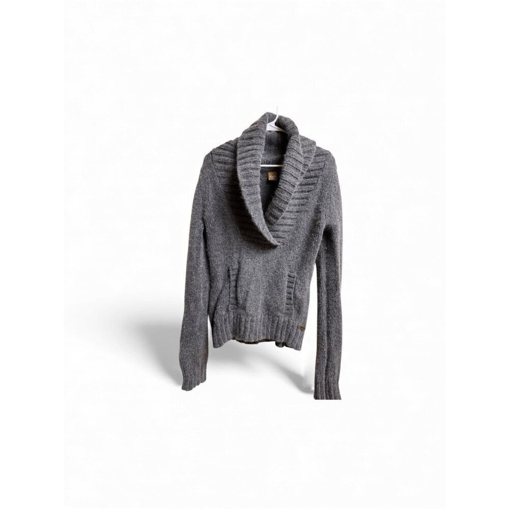 Aritzia TNA Gray Lambswool Angora Shawl Collar Sweater Size L